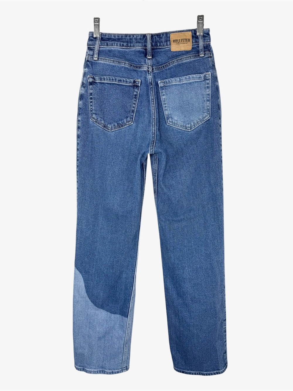 Hollister Ultra High Rise Dad Jeans 1R Two-Tone Blue Wave Straight-Leg 25 Waist - Picture 2 of 6